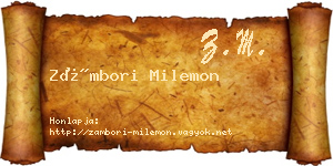Zámbori Milemon névjegykártya
